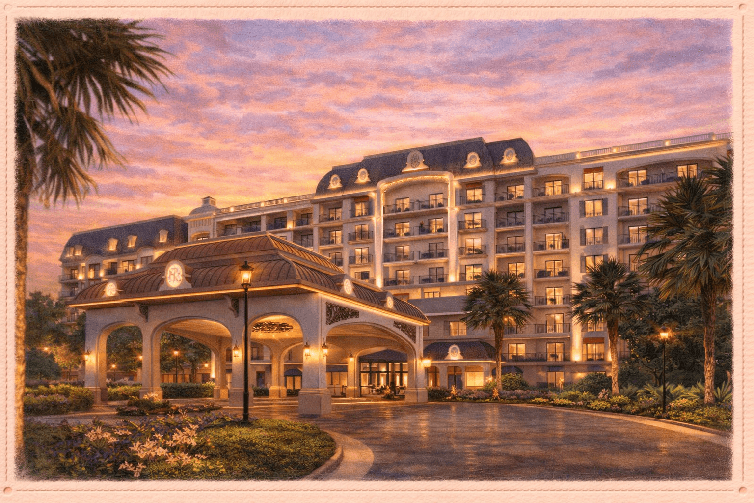Watercolor illustration of Riviera